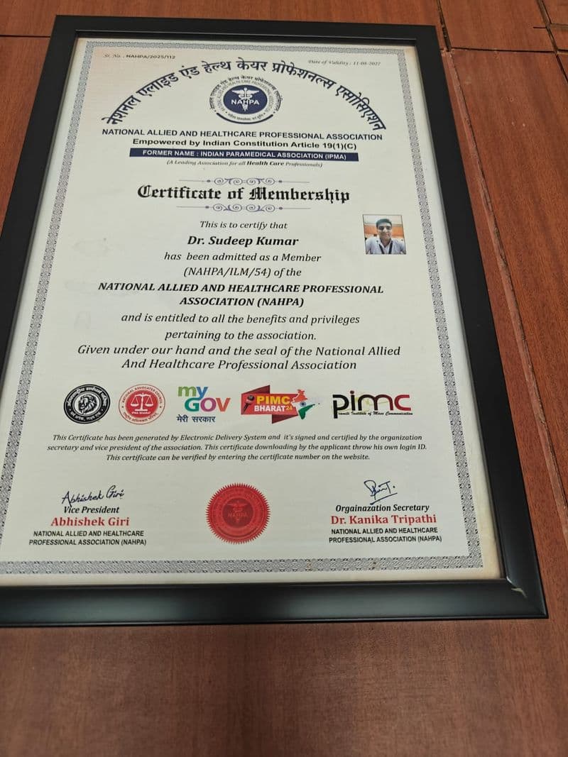 Dr Sudeep - Certificate 1