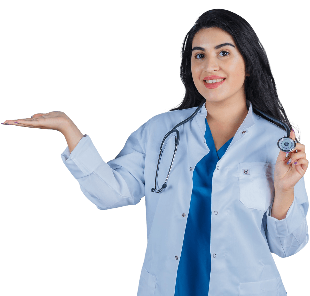 A compassionate doctor smiling A compassionate doctor smiling