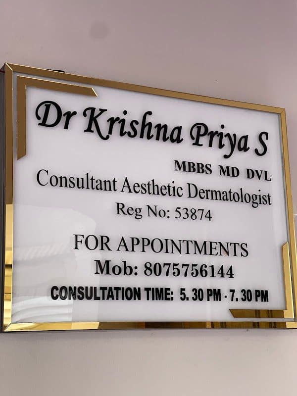 Dr. KP’s Skin & Aesthetics Clinic Dr. Krishna Priya S, MD (Dermatology) Dr. KP’s Skin & Aesthetics Clinic Dr. Krishna Priya S, MD (Dermatology)