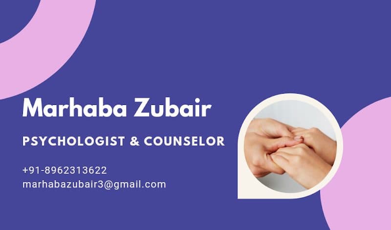Marhaba Zubair | Psychologist | Counsellor | Mental Health Analyst and Therapist in Bhopal, India, Asia. Marhaba Zubair | Psychologist | Counsellor | Mental Health Analyst and Therapist in Bhopal, India, Asia. - Psychiatrist in Bhopal