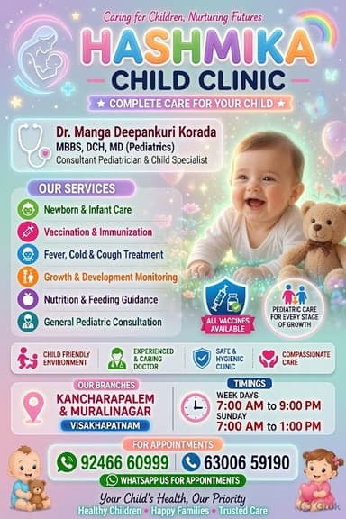 Dr. Palli Vedita, DNB - Pediatrician Dr. Palli Vedita, DNB - Pediatrician