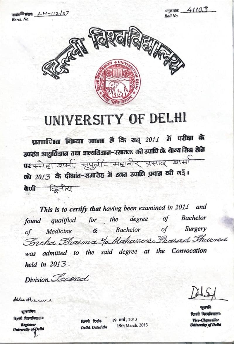 Dr Sneha Sharma - Certificate 2 Dr Sneha Sharma - Certificate 2